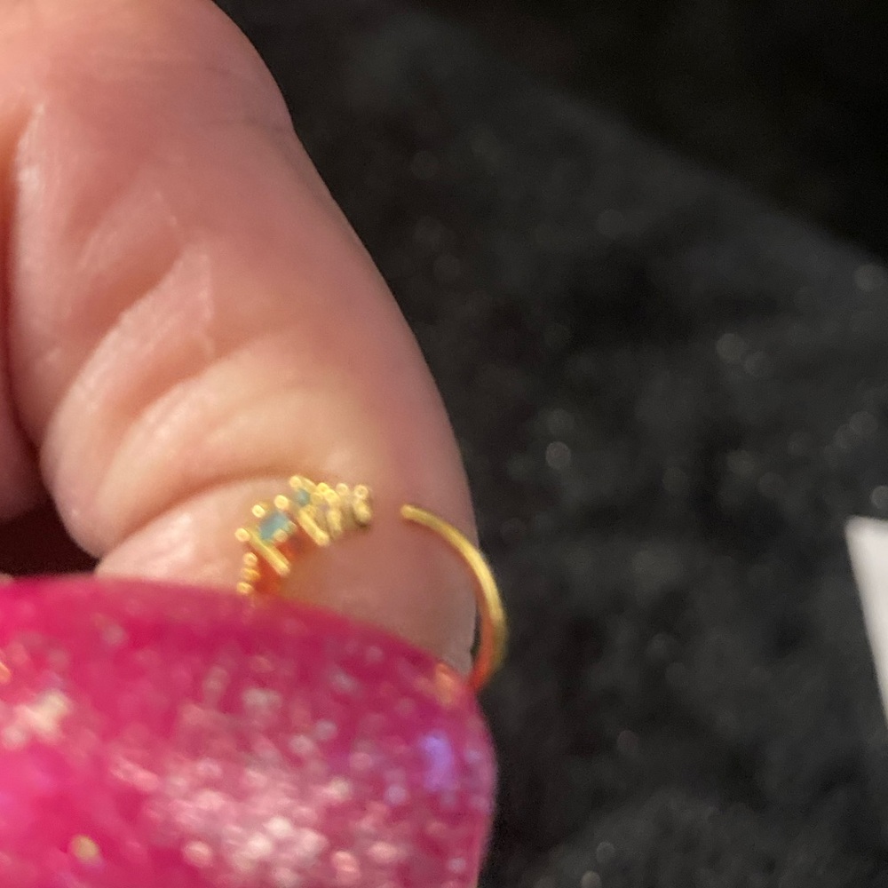 Nose Ring- Gold Nose Clip Cubic Zirconia Copper Nose Clip nwt - Picture 12 of 16